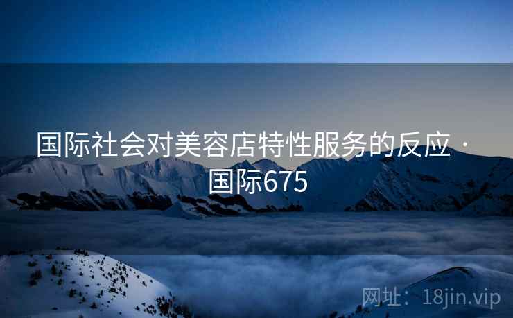 国际社会对美容店特性服务的反应 · 国际675 国际社会对美容店特性服务的反应 · 国际675